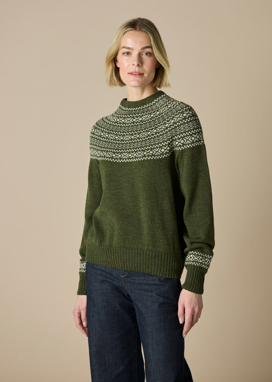Ingrid Jumper Merino Wool Moss