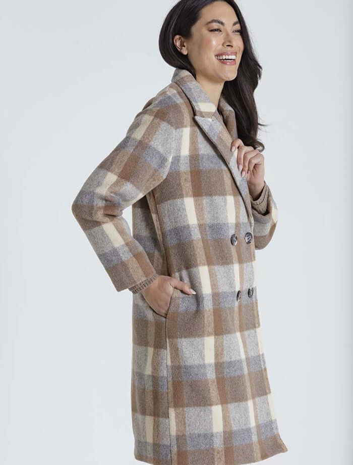 Marco Polo Brushed Stripe Coat