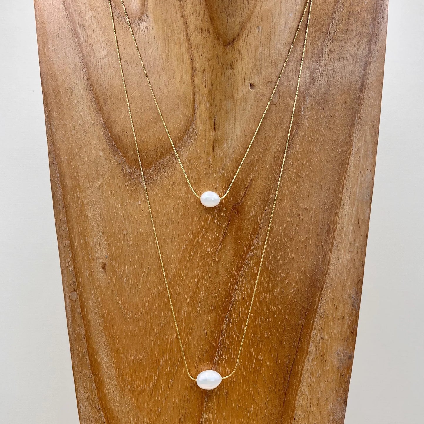 Leila Pearl Necklace Gold