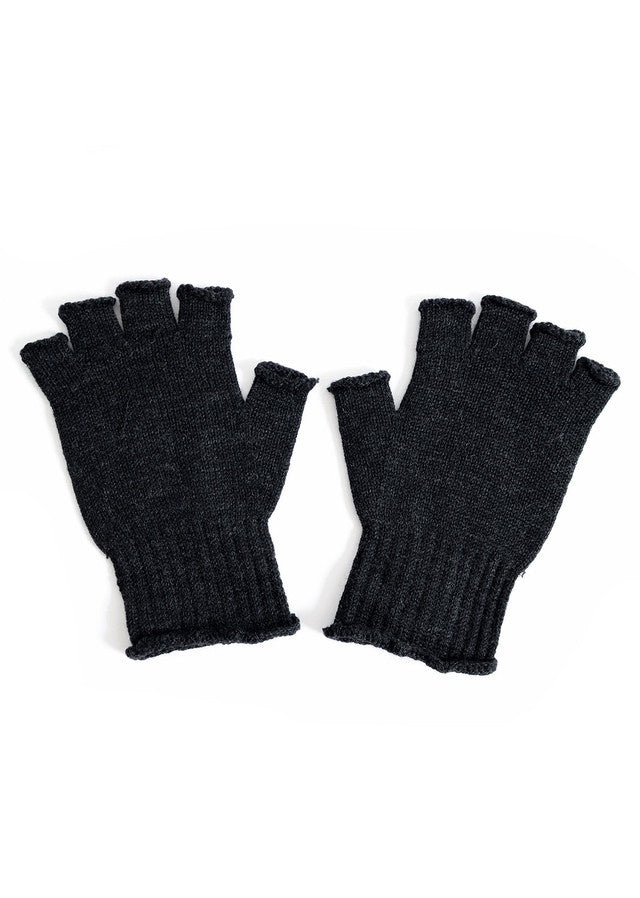 Milo Fingerless Glove in Merino Wool Black