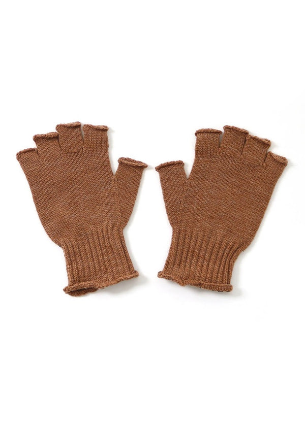Uimi Milo Fingerless Glove in Merino Wool Gingerbread