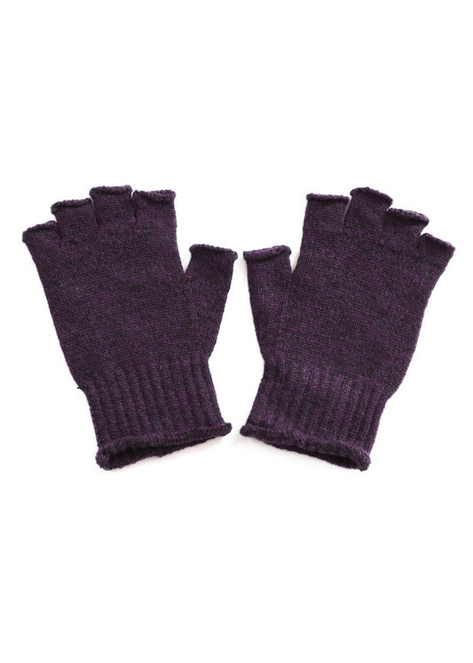 Milo Fingerless Glove in Merino Wool Plum