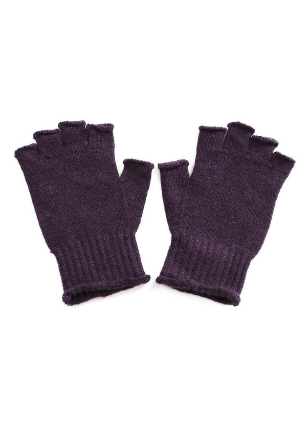 Uimi Milo Fingerless Glove in Merino Wool Plum