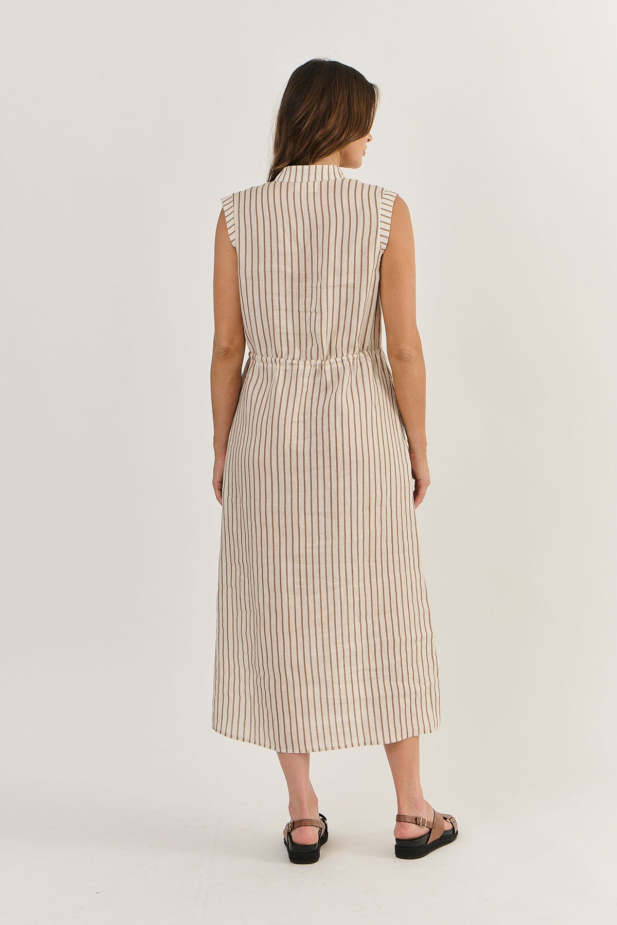Ginger Slice Linen Dress GA516