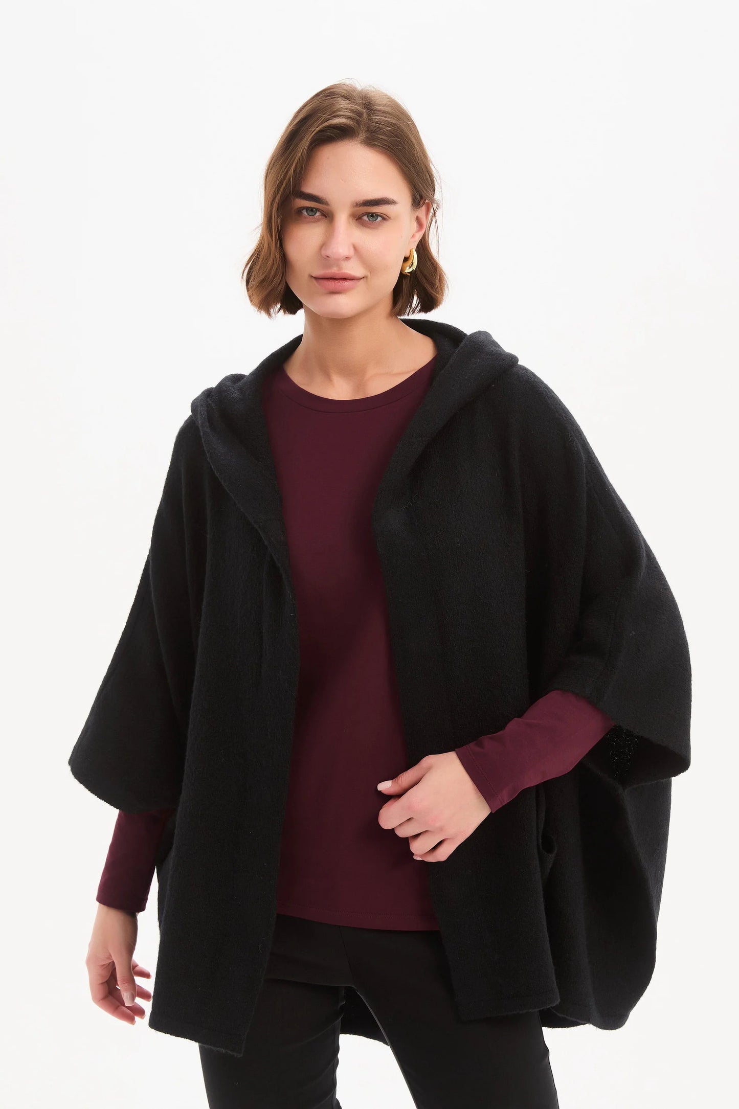 Magnetic Closure Cardigan Black
