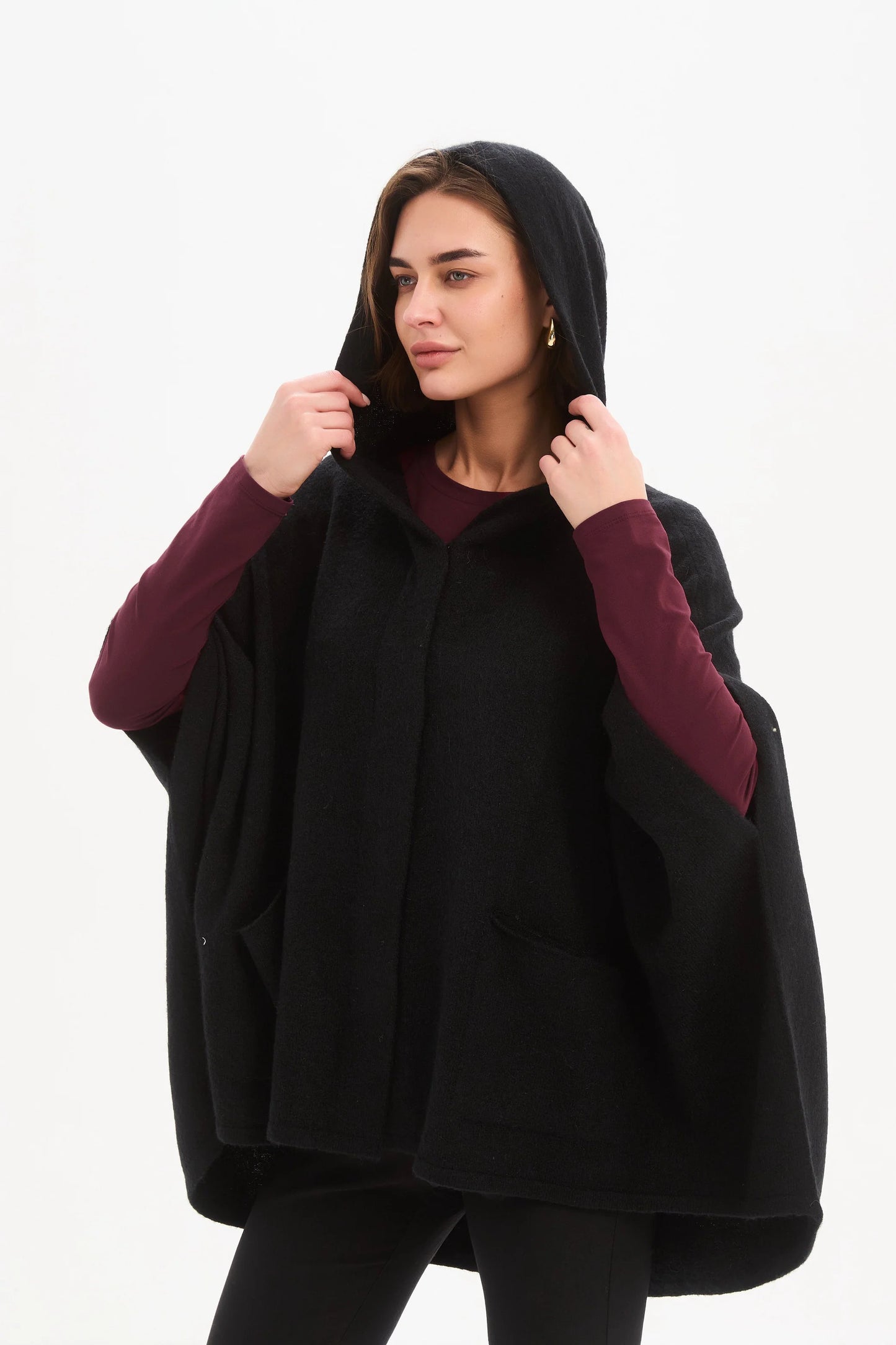 Magnetic Closure Cardigan Black