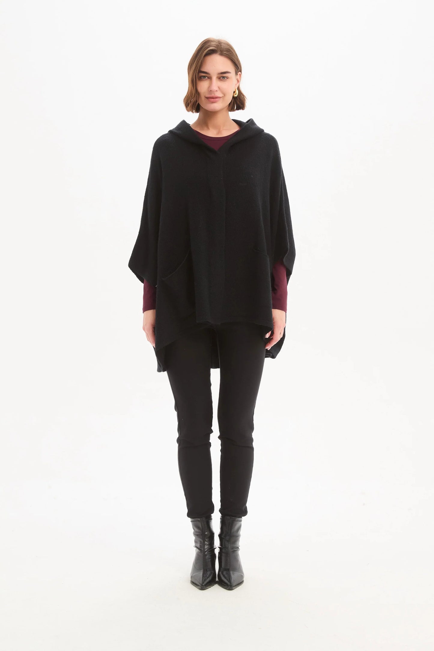 Magnetic Closure Cardigan Black
