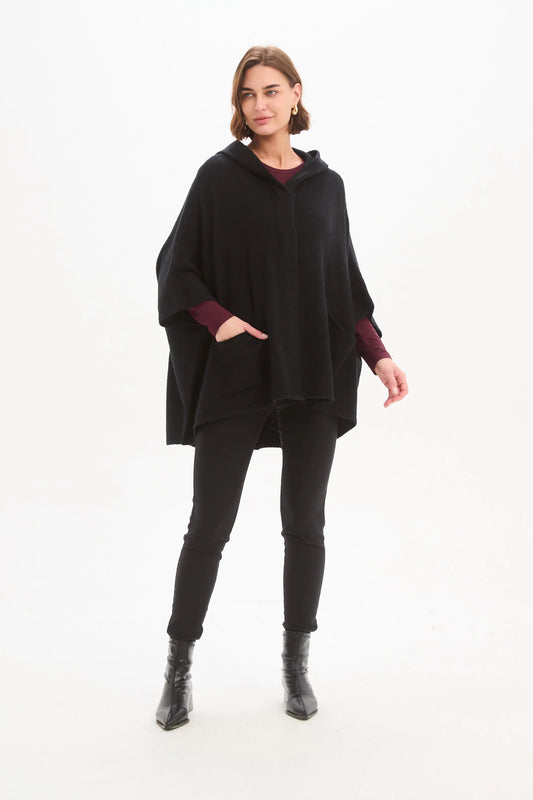 Magnetic Closure Cardigan Black