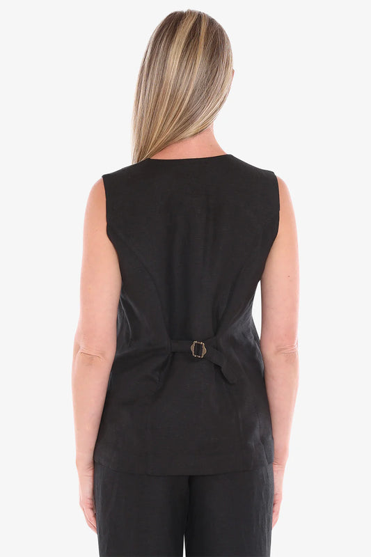 Button Vest Black