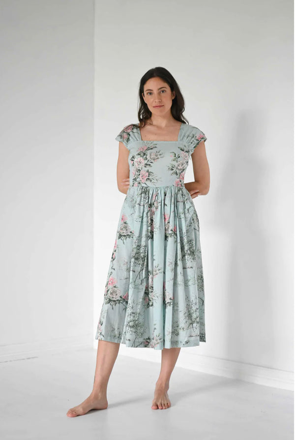 Lazybones Leanne Dress in The Glade organic cotton
