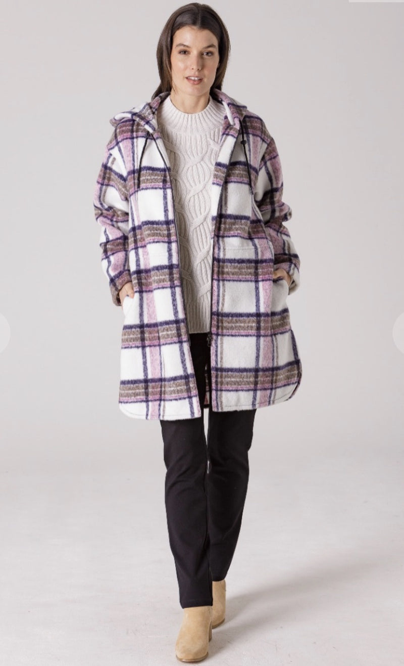 Longline check jacket sales