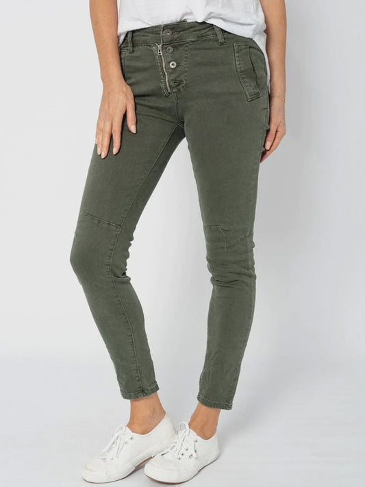 Italian Star Button Jean Classic Military