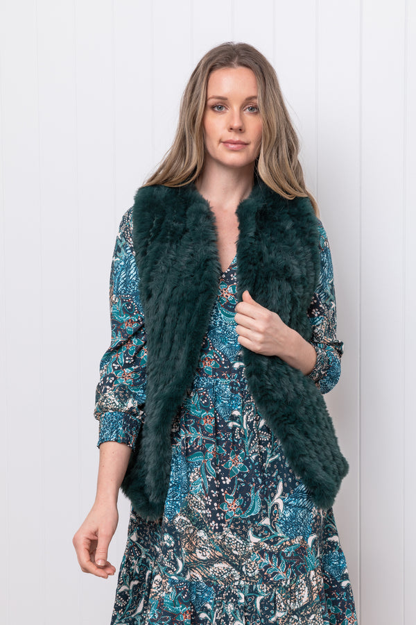 Fun, fab piece for this seasons wardrobe. Jump Faux Fur Vest in forest green