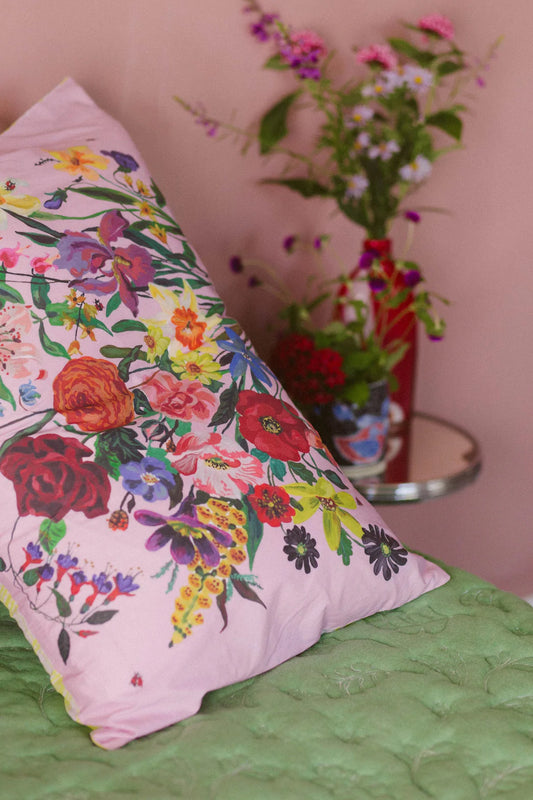 Rainbow Floral Pink pillowcase set *organic cotton