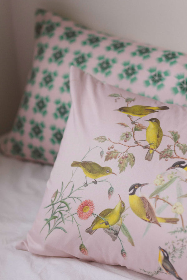 Lazybones Yellow Birds Pillowcase Set *Organic Cotton