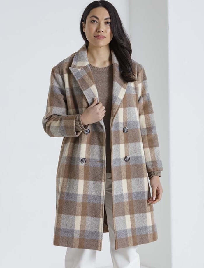 Marco Polo Brushed Stripe Coat