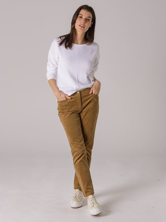 Yarra Trail Slimline Cord Pants Ochre