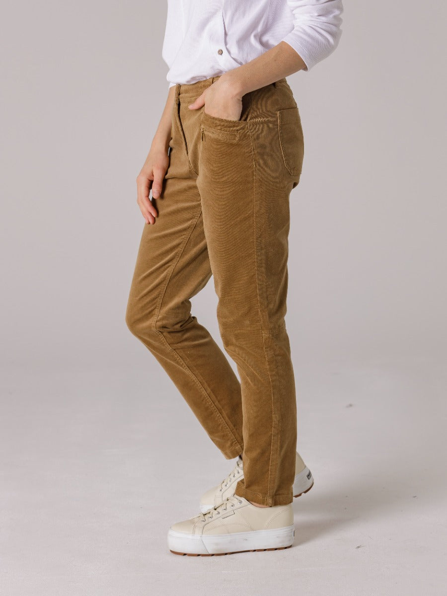 Yarra Trail Slimline Cord Pants Ochre